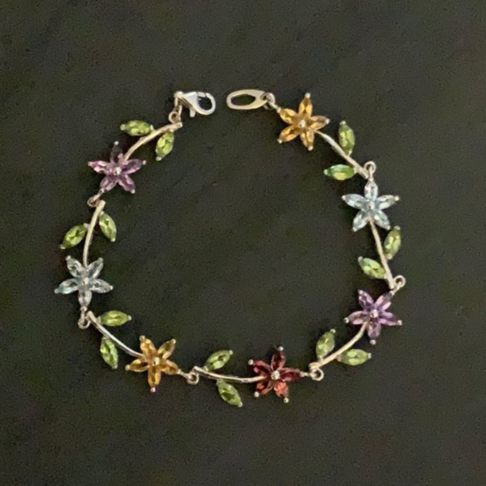 Sterling silver gemstone bracelet